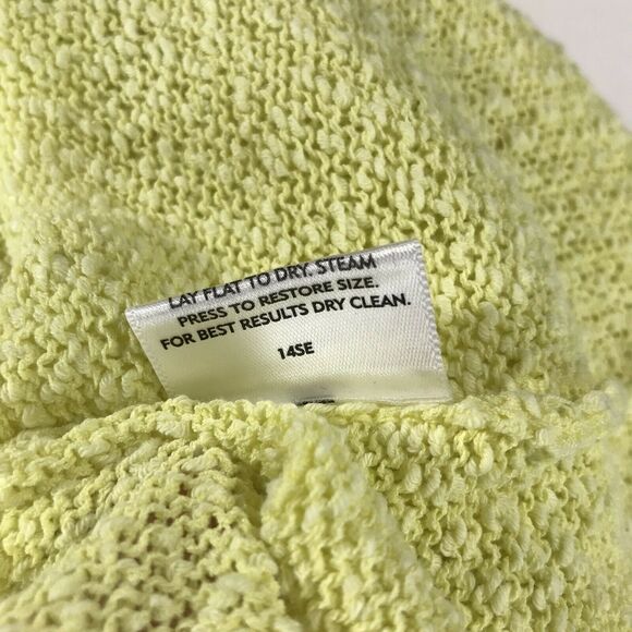 Eileen Fisher Yellow Sweater‎ Thin Boucle Nubby Knit Rolled Hem Top Size M - Picture 11 of 11